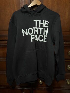 The North Face Black Hoodie with White Logo